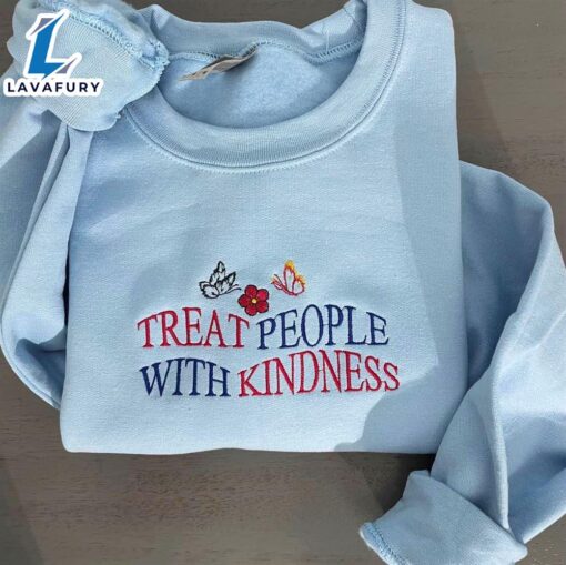 Merry Christmas  Treat People With Kindness Embroidered Sweatshirts Crewneck Gift Christmas