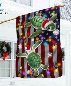 Merry Christmas Turtle Christmas Flag…