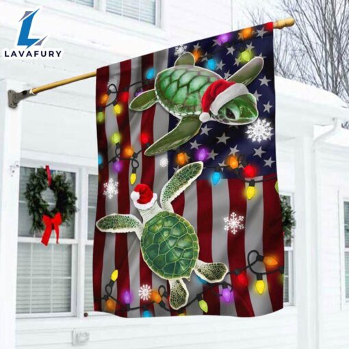 Merry Christmas  Turtle Christmas Flag Merry Christmas