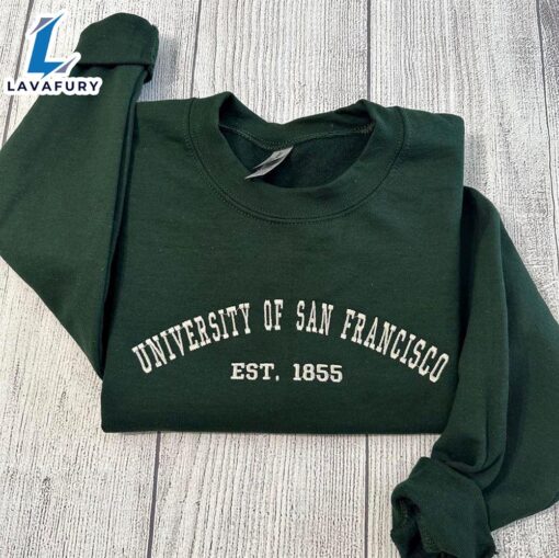 Merry Christmas  University Of San Francisco Embroidered Sweatshirt Gift Christmas