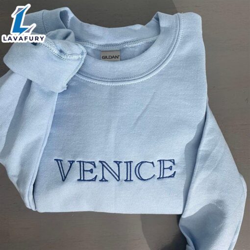 Merry Christmas  Venice Embroidered Sweatshirt Gift Christmas