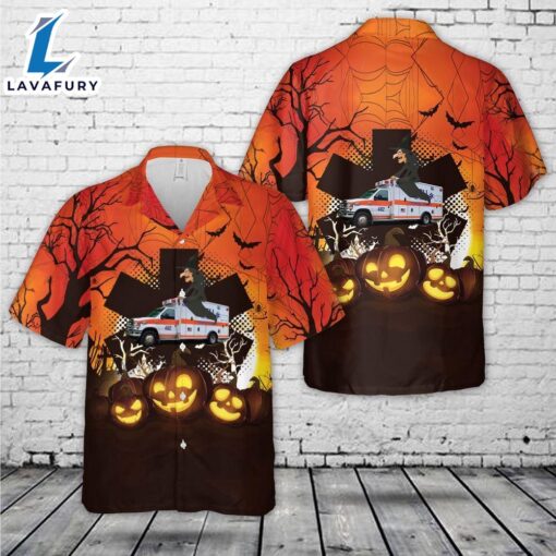 Veteran Halloween, Bell Ambulance, Milwaukee, Wisconsin Halloween Hawaiian Shirt