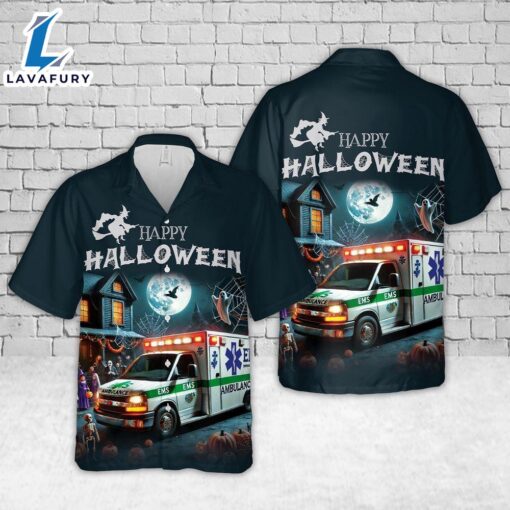 Veteran Halloween, Ems Ambulance Halloween Hawaiian Shirt