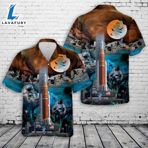 Veteran Halloween, Nasa Artemis Sls Moon Rocket Halloween Hawaiian Shirt