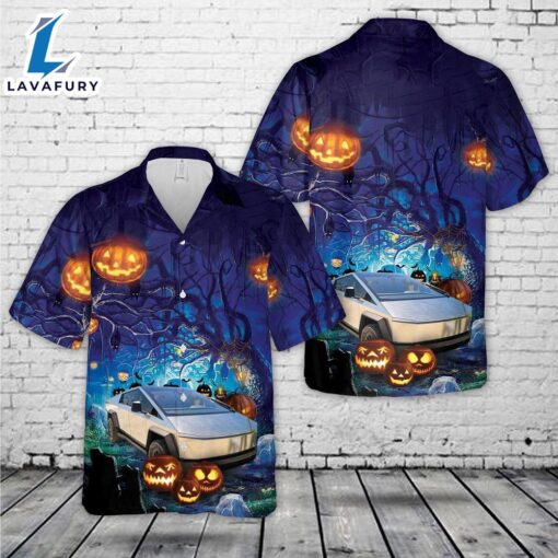 Veteran Halloween, Tesla Cybertruck Halloween Hawaiian Shirt