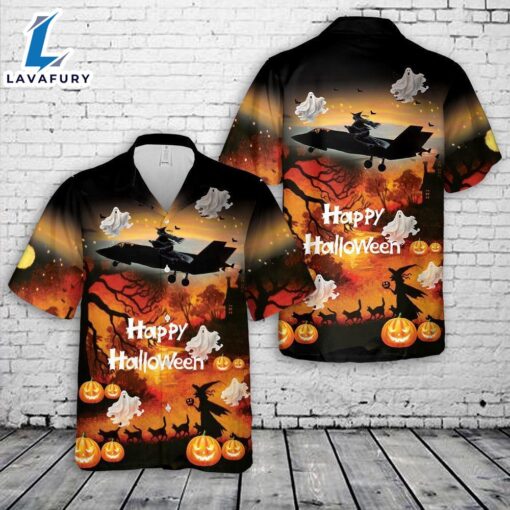 Veteran Halloween, Us Air Force F-35 Happy Halloween Hawaiian Shirt