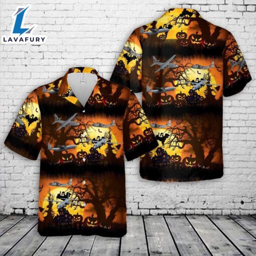 Veteran Halloween, Us Air Force Lockheed C-130 Hercules Halloween Military Hawaiian Shirt