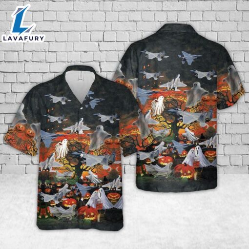 Veteran Halloween, U.S Air Force Mcdonnell Douglas F-15 Eagle Halloween Hawaiian Shirt