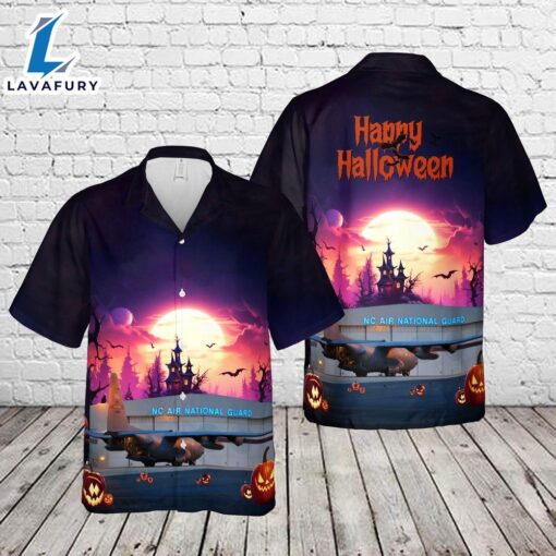 Veteran Halloween, Us Air Force North Carolina Air National Guard Halloween Hawaiian Shirt