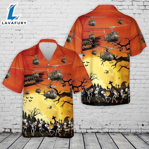 Veteran Halloween, Us Army Bell Uh-1 Huey Halloween Hawaiian Shirt