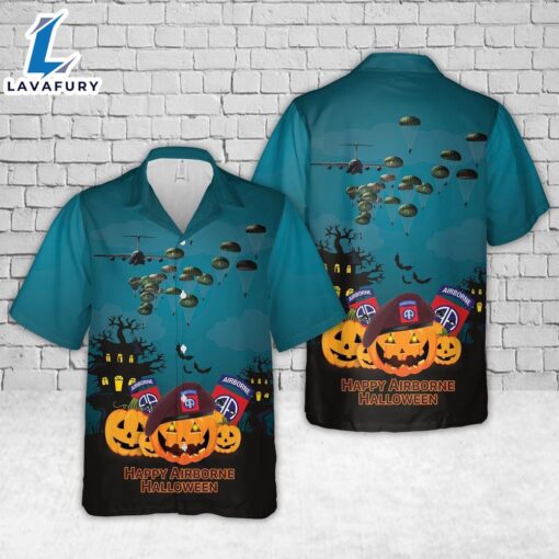 Veteran Halloween, Us Army Paratroopers With The 82nd Airborne Division Parachute Halloween Hawaiian Shirts