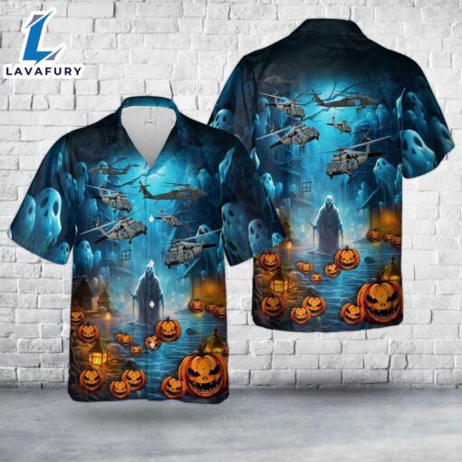 Veteran Halloween, Us Army Sikorsky Uh-60 Black Hawk Halloween Hawaiian Shirt