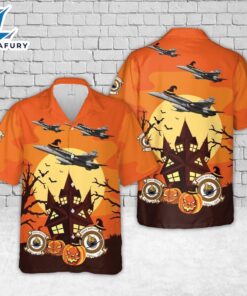 Veteran Halloween, Us Marine Fighter Attack Squadron 323 (Vmfa-323) Death Rattlers Fa-18c Hornet Halloween Hawaiian Shirt