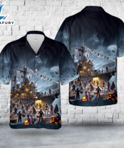 Veteran Halloween, Us Navy Ships Halloween Hawaiian Shirt