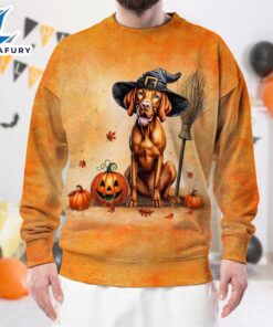 Vizsla Dog In Spooky Autumn Halloween 3D Shirt