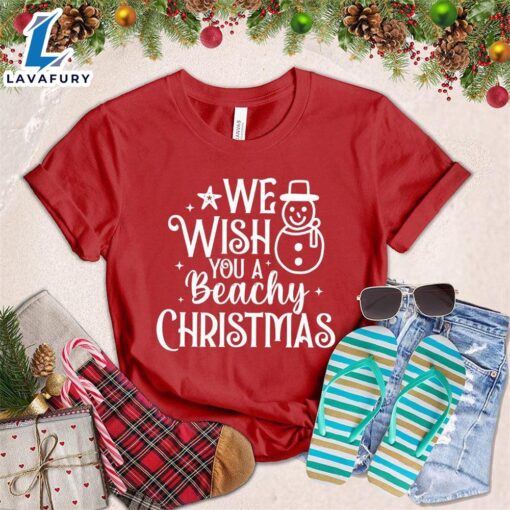 We Wish You A Beachy Christmas T-Shirt  Gift For Christmas