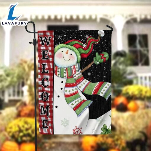 Merry Christmas  Welcome Snowman Garden FlagsXmas, Garden Flags, Outdoor Xmas Flags