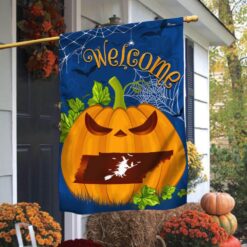 Welcome Tennessee Pumpkins Halloween Fall Flag, Halloween Garden Flags