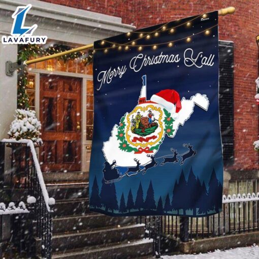 Merry Christmas  West Virginia State Merry Christmas Y’all Flag