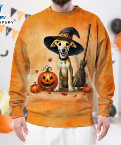 Whippet Dog In Spooky Autumn Halloween 3D Shirt