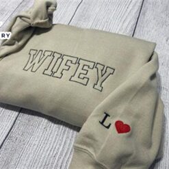 Merry Christmas Wifey Embroidered Sweatshirt…