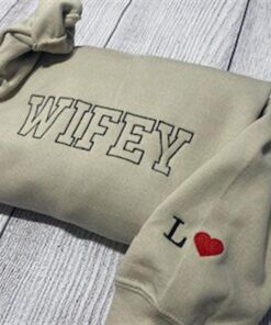 Merry Christmas  Wifey Embroidered Sweatshirt Gift Christmas