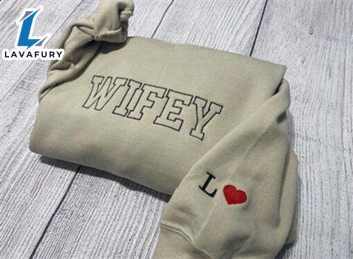 Merry Christmas  Wifey Embroidered Sweatshirt Gift Christmas