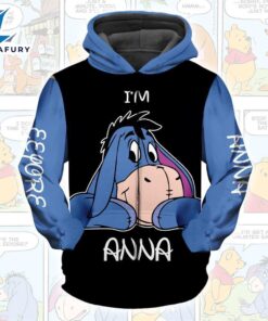 Winnie The Pooh Cartoon Eeyore Aholic Hoodie All Over Printed 3D Personalized Custom Name Unisex Men Women