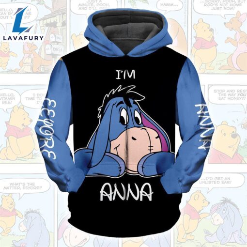 Winnie The Pooh Cartoon Eeyore Aholic Hoodie All Over Printed 3D Personalized Custom Name Unisex Men Women