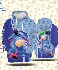 Winnie The Pooh Cartoon Eeyore Form Hoodie All Over Printed 3D Personalized Custom Name Unisex Men Women