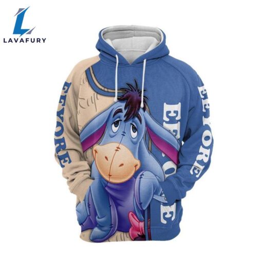 Winnie The Pooh Cartoon Eeyore Hoodie All Over Printed 3D Unisex Men Women