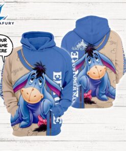 Winnie The Pooh Cartoon Eeyore Personalized Custom Name Hoodie All Over Printed 3D Unisex Men Women