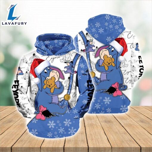 Winnie The Pooh Cartoon Fall Christmas Eeyore Hoodie All Over Printed 3D Unisex Men Women