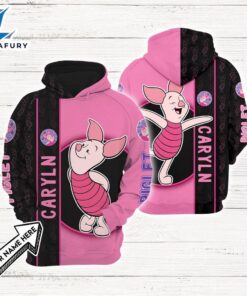 Winnie The Pooh Cartoon Piglet Hoodie All Over Printed 3D Personalized Custom Name Unisex Men Women