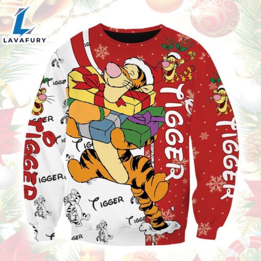 Winnie The Pooh Cartoon Tigger Christmas Pattern Hoodie All Over Printed 3D Unisex Men Women