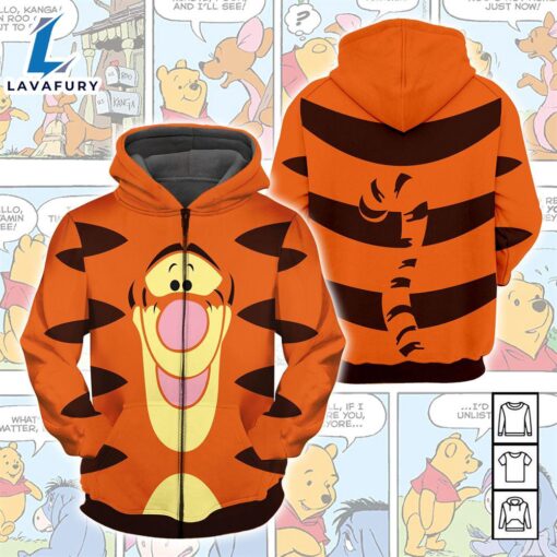 Winnie The Pooh Cartoon Tigger Name Hoodie Dress All Over Printed 3D Unisex Men Women