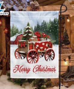 Merry Christmas  Winter Wagon Christmas Flag