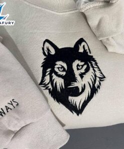 Merry Christmas Wolf Embroidered Sweatshirt…