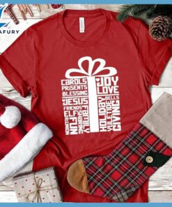 Wrapped Gift Christmas Collage T-Shirt…