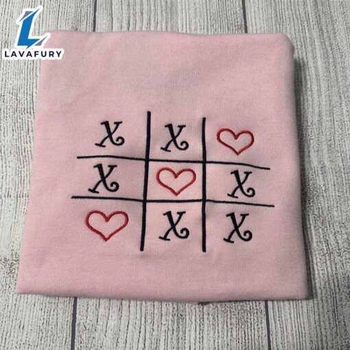 Merry Christmas  Xoxo Tic Tac Toe Valentines Embroidered Crewneck Gift Christmas