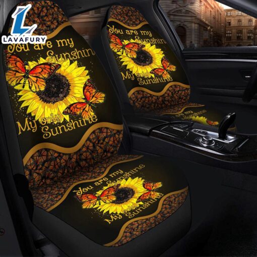 You Are My Sunshine Sunflower Butterfly Car Seat Cover