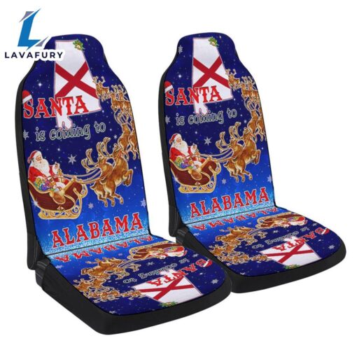 Alabama Christmas Santa Is Coming To Alabama Seat Cover Cars Car Decor