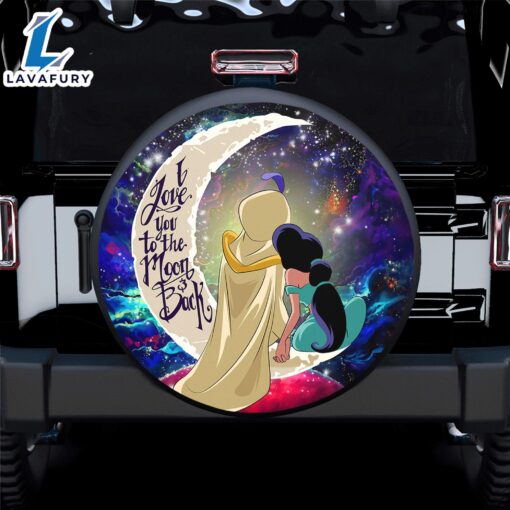 Aladin Couple Love You To The Moon Galaxy Spare Tire Covers Gift For Campers