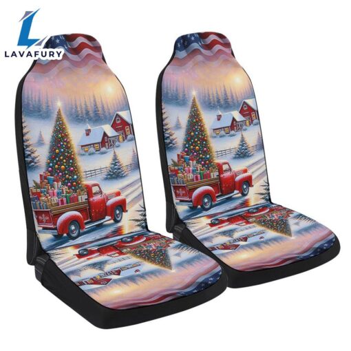 All Hearts Come Home For Christmas Red Truck Seat Cover Cars Car Decor