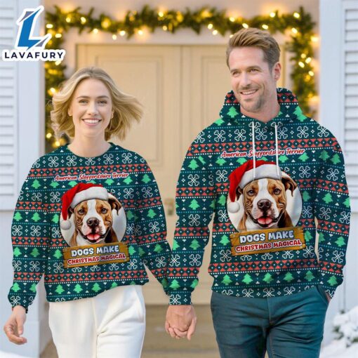 American Staffordshire Terrier Dog Make Christmas Magical Christmas Sweatshirt & Hoodie   Gift Christmas