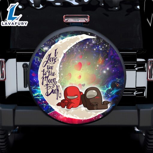 Among Us Couple Love You To The Moon Galaxy Spare Tire Covers Gift For Campers