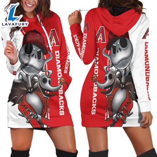 Arizona Diamondbacks Jack Skellington And Zero Hoodie Dress