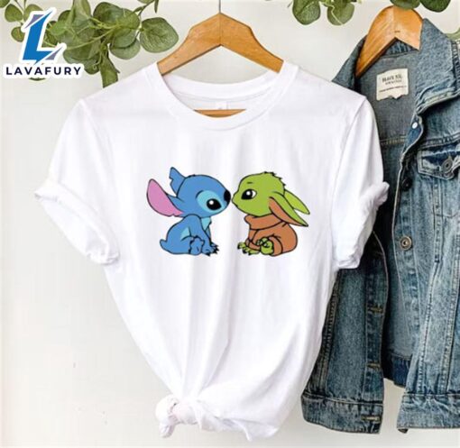 Baby Stitch and Baby Yoda Shirt, Starwars Disney Trip Shirt, Custom Baby Yoda Shirts