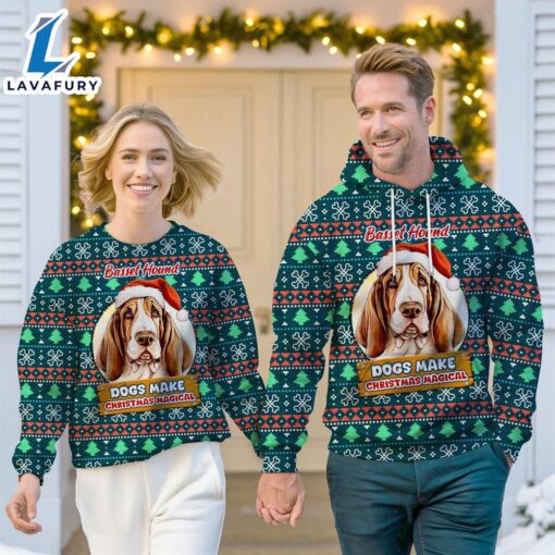 Basset Hound Dog Make Christmas Magical Christmas Sweatshirt & Hoodie   Gift Christmas