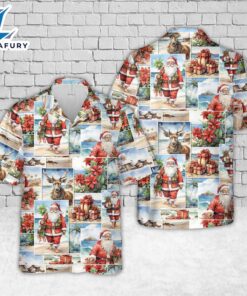 Beach Santa Christmas Hawaiian Shirt